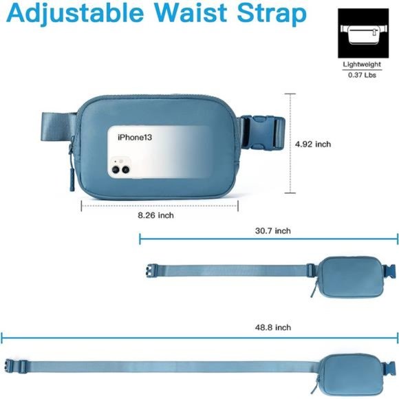 Belt Bag for Women Men Blue - Picture 2 of 6